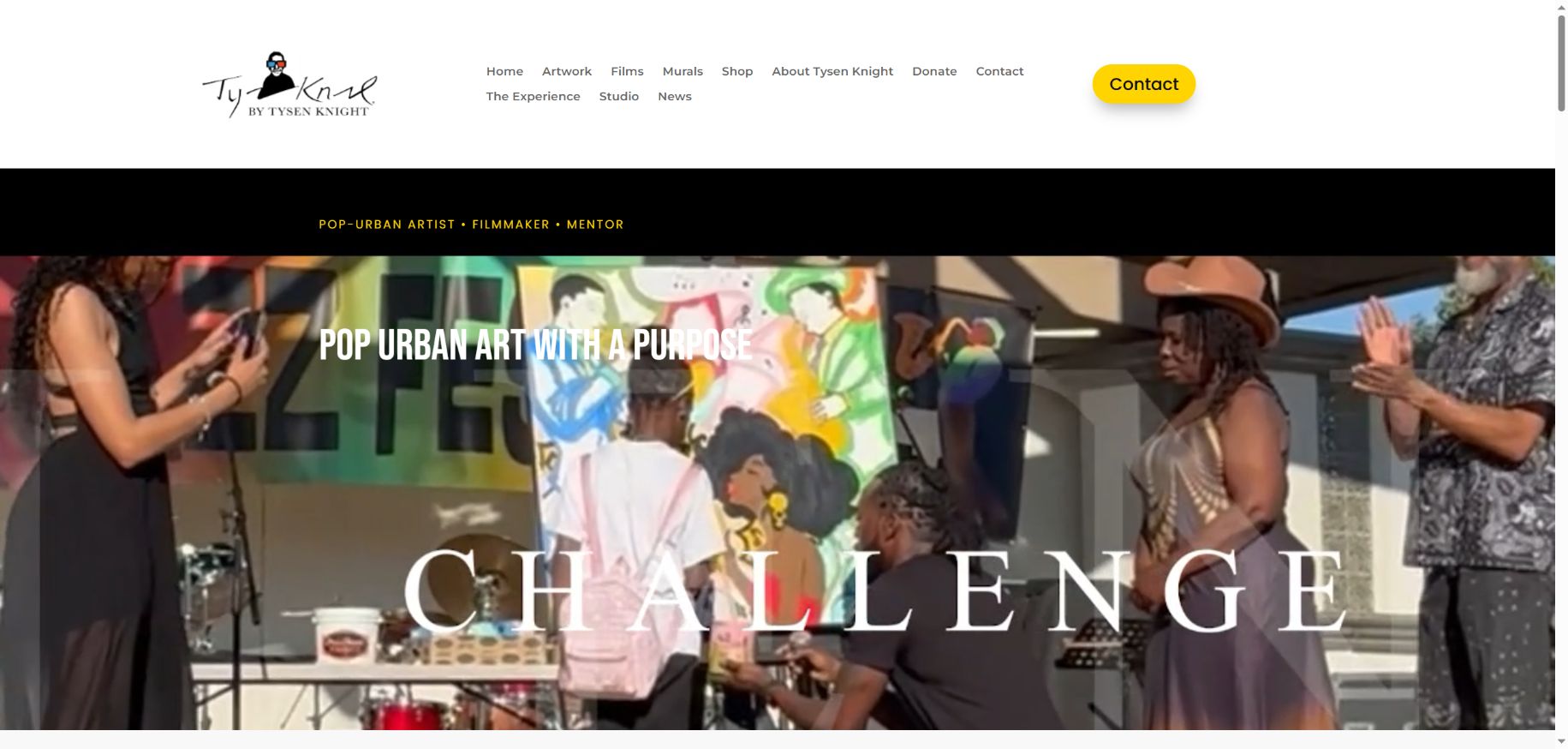 Desktop screenshot of the rebuilt Tysen Knight website